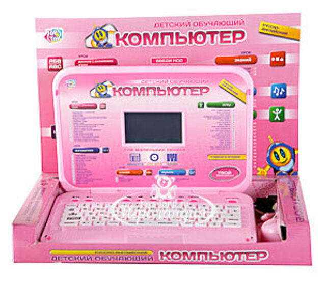 Обучающий компьютер Joy Toy, 60 заданий, розовый