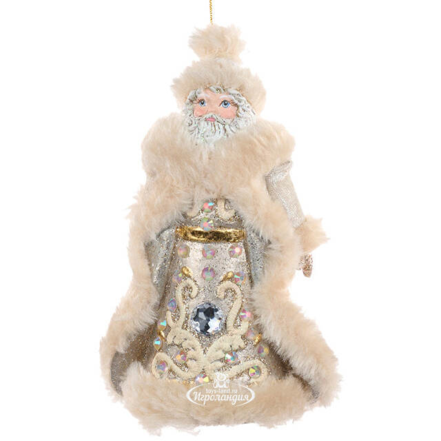 Елочная игрушка Санта - Winter Baroque 12 см серебряная Goodwill