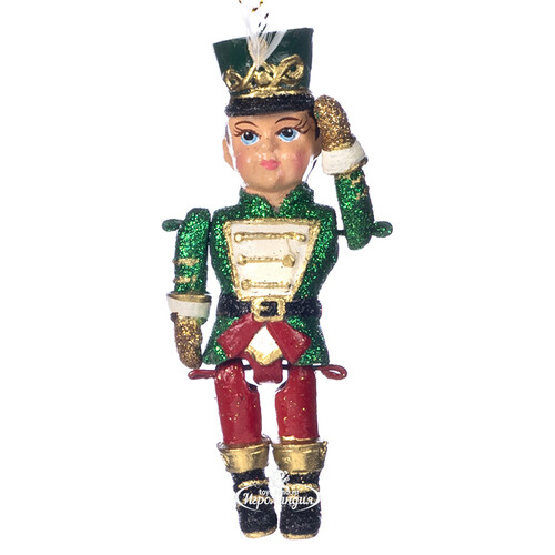 Елочная игрушка Гусар в зеленом - Markus Puppet 13 см, подвеска Goodwill