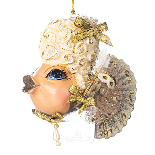Елочная игрушка Рыбка Антуанетта с маской - Королевская Лагуна 11 см, подвеска Goodwill
