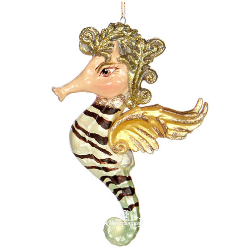 Елочная игрушка Морской Конёк Джанмарко 15 см золотой, подвеска Goodwill