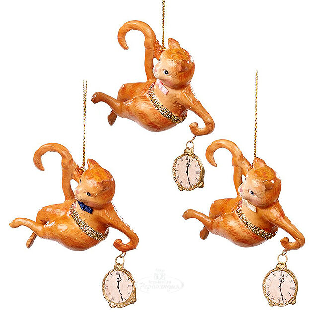Елочная игрушка Чеширский Кот с часами 8 см, подвеска Goodwill (Гудвилл)