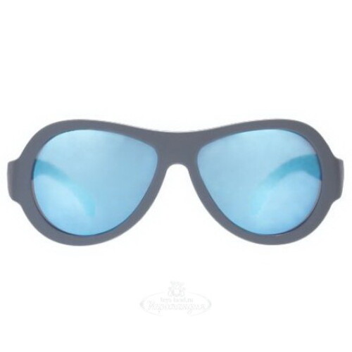 Детские солнцезащитные очки Babiators Original Aviator. Синяя сталь, 3-5 лет, зеркальные линзы Babiators