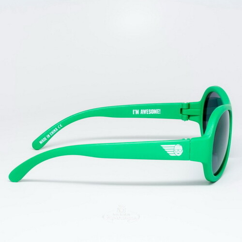 Детские солнцезащитные очки Babiators Original Aviator. Время летит, 0-2 лет, зеленый Babiators