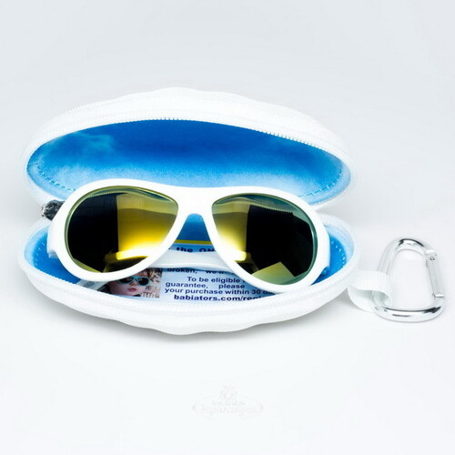 Детские солнцезащитные очки Babiators Polarized. Шалун, 0-2 лет, белый, чехол Babiators