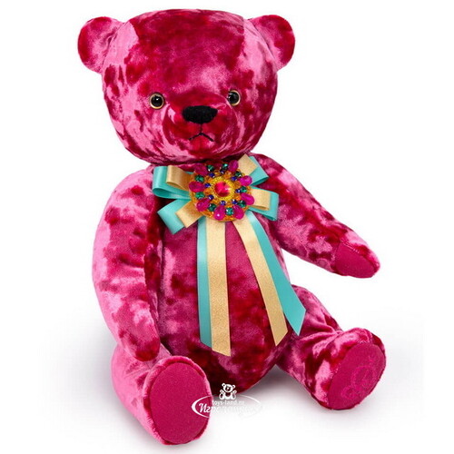 Мягкая игрушка Медведь БернАрт с брошкой 34 см розовый Budi Basa