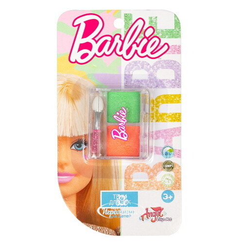 Детская декоративная косметика - тени для век Barbie, оранжевый и зеленый Angel Like Me
