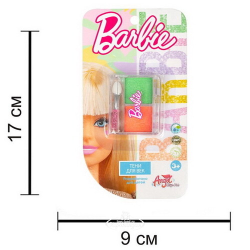 Детская декоративная косметика - тени для век Barbie, оранжевый и зеленый Angel Like Me