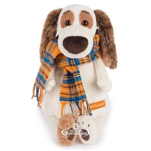 Мягкая игрушка Собака Бартоломей в шарфе 33 см Budi Basa