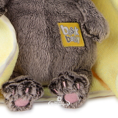 Мягкая игрушка Кот Басик Baby в полотенце с капюшоном 20 см Budi Basa