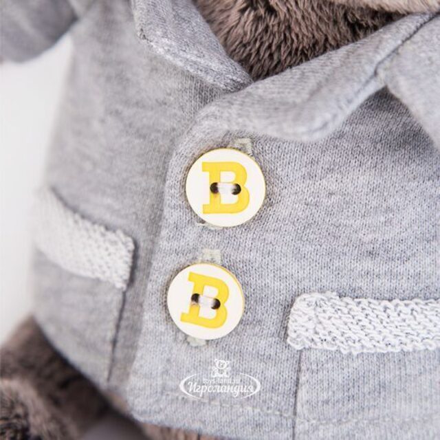 Мягкая игрушка Кот Басик Baby в сером пиджачке 20 см Budi Basa