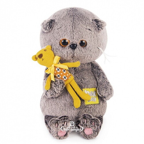 Мягкая игрушка Кот Басик Baby с медвежонком 20 см Budi Basa