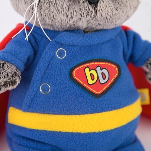 Мягкая игрушка Кот Басик Baby в костюме супермена 20 см Budi Basa