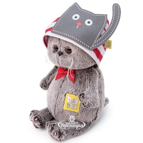 Мягкая игрушка Кот Басик Baby в шапочке с котиком 20 см Budi Basa