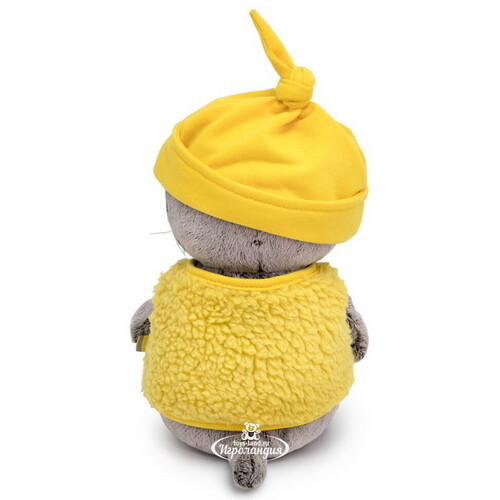 Мягкая игрушка Кот Басик Baby в шапочке и меховом жилете 20 см Budi Basa