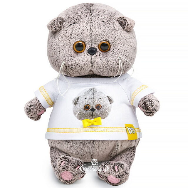 Мягкая игрушка Кот Басик Baby в футболке с автопортретом 20 см Budi Basa