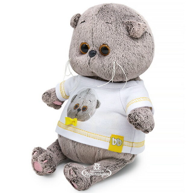 Мягкая игрушка Кот Басик Baby в футболке с автопортретом 20 см Budi Basa
