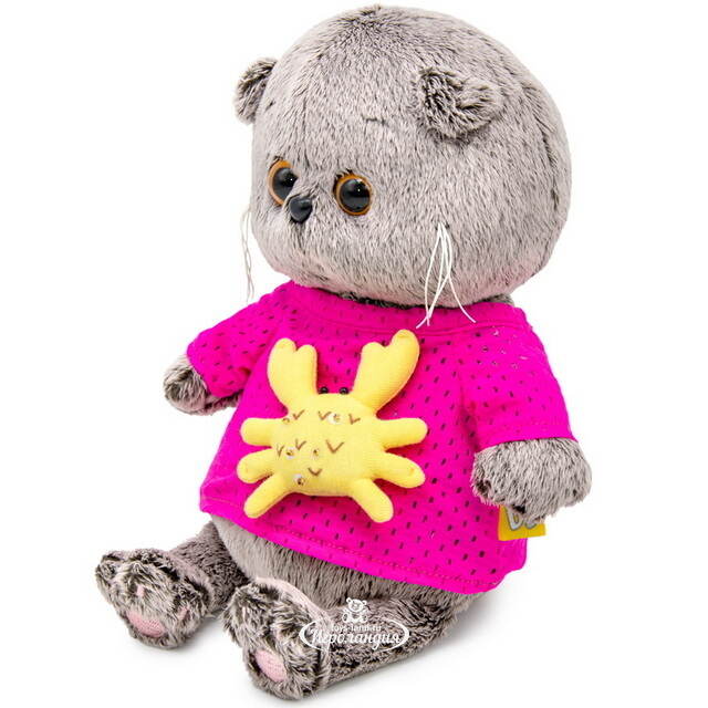 Мягкая игрушка Кот Басик Baby в лонгсливе с крабиком 20 см Budi Basa