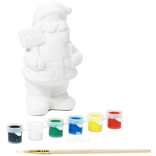 Набор для раскрашивания Елочная игрушка - Дед Мороз 14 см, керамика Bondibon