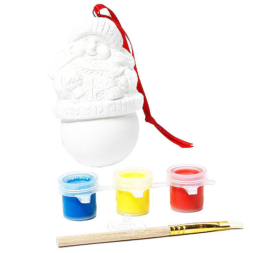 Набор для раскрашивания Елочная игрушка - Снеговик, керамика Bondibon
