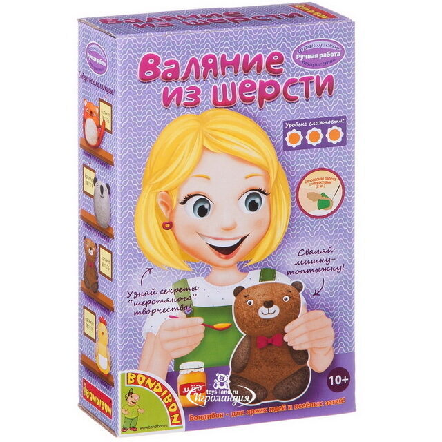 Набор для валяния из шерсти Французское творчество - Мишка Bondibon (Бондибон)
