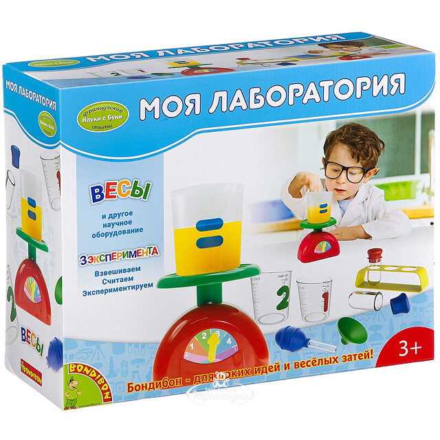 Набор для опытов для малышей Науки с Буки: Моя лаборатория + 3 эксперимента Bondibon (Бондибон)