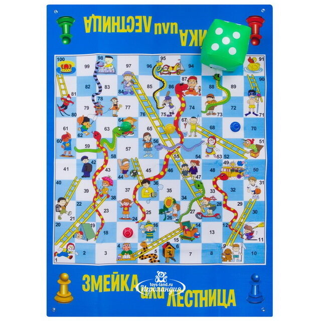 Напольная игра ходилка Змейка или лестница Bondibon