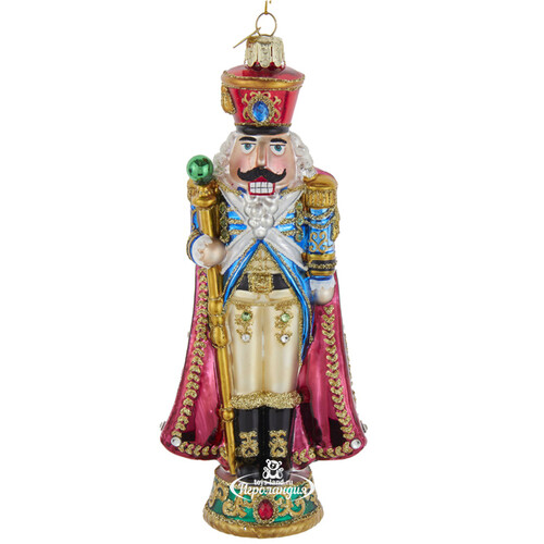 Стеклянная елочная игрушка Щелкунчик - Королевский Дворец Мадрида 18 см, подвеска Kurts Adler
