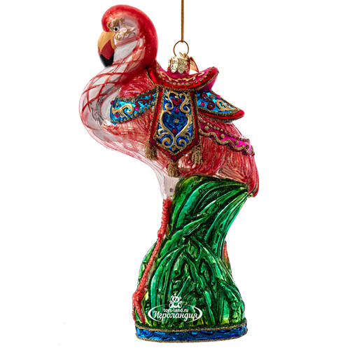 Стеклянная елочная игрушка Фламинго - Королевский Дворец Мадрида 18 см, подвеска Kurts Adler