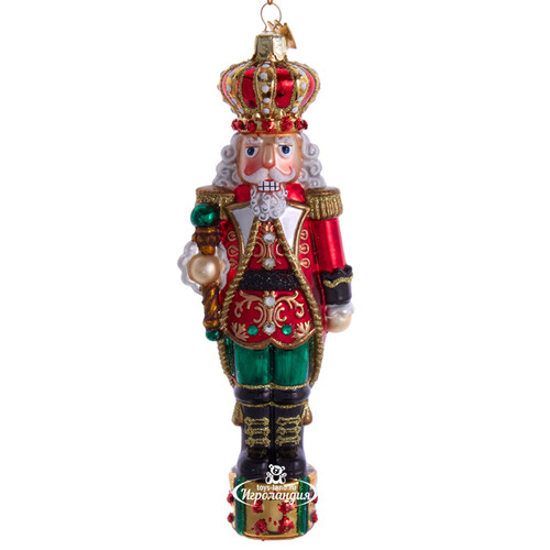 Стеклянная елочная игрушка Щелкунчик - Чудо Фламандского Двора 18 см, подвеска Kurts Adler