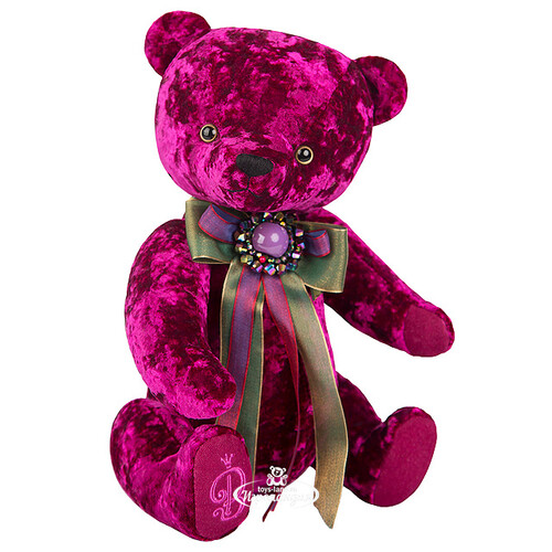 Мягкая игрушка Медведь БернАрт 30 см пурпурный Budi Basa