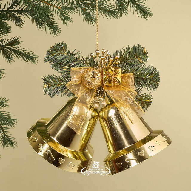 Елочное украшение Колокольчики 12 см золото Snowhouse