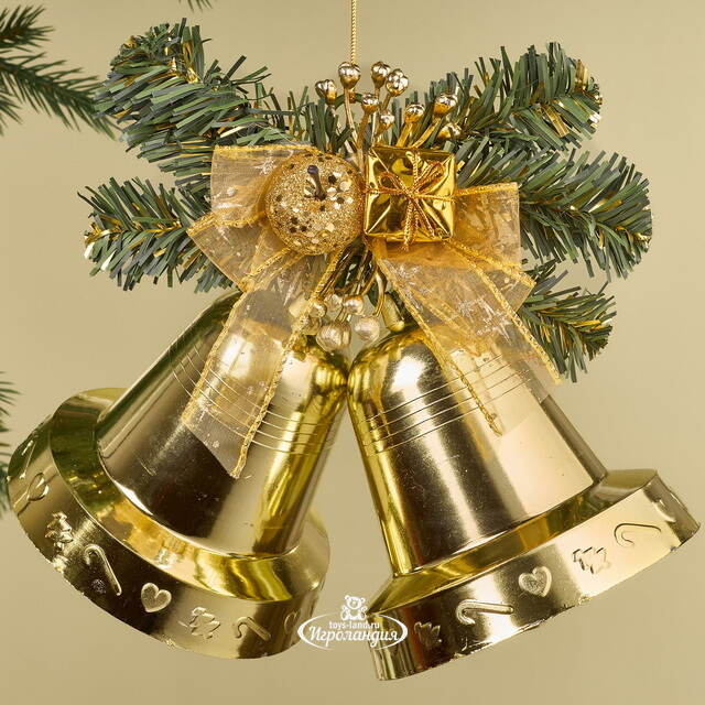 Елочное украшение Колокольчики 12 см золото Snowhouse
