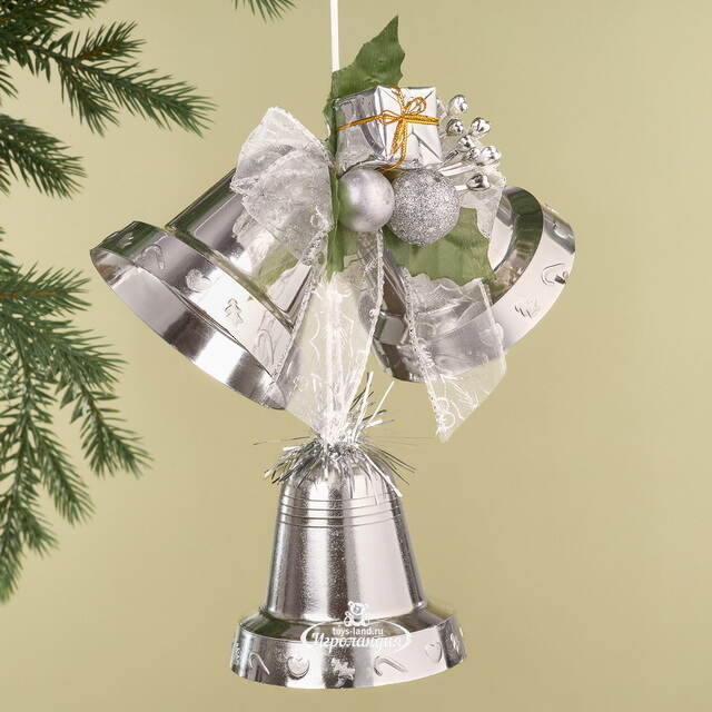 Елочное украшение Колокольчики 20 см серебряный Snowhouse