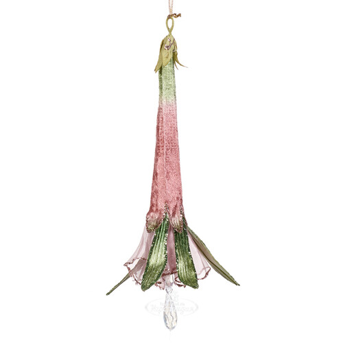 Елочная игрушка Цветок Romeo Bianka 24 см, розовая, подвеска Goodwill