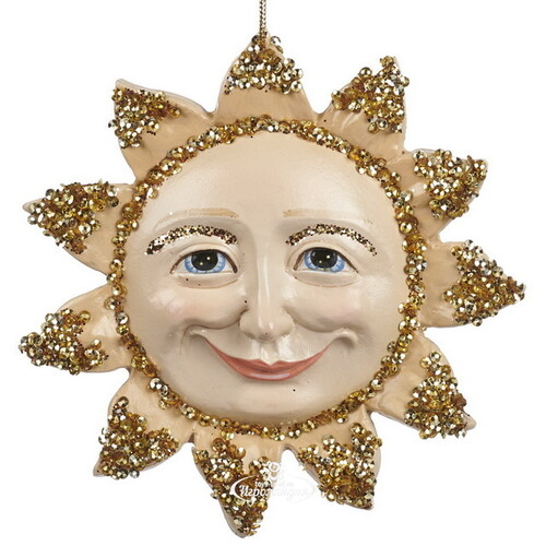 Елочная игрушка Солнце Ди Плюжио - Золото Востока 15 см, подвеска Goodwill