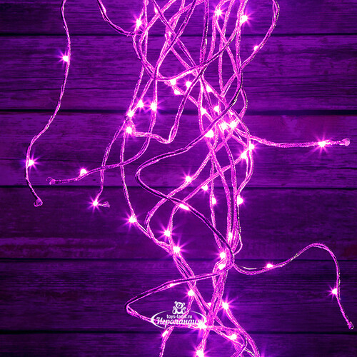 Гирлянда Лучи Росы 15*1.5 м, 200 розовых MINILED ламп, проволока - цветной шнур, IP20 BEAUTY LED