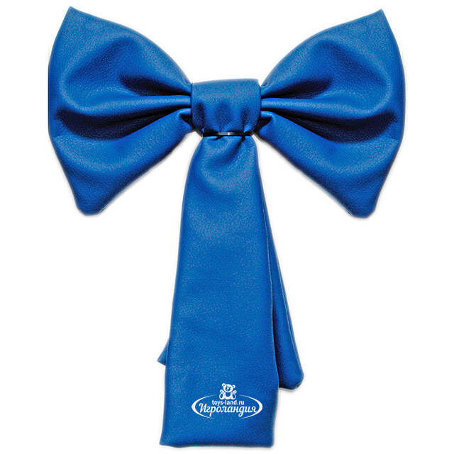 Украшение для уличной елки Бант Элегантный 27 см синий, эко-кожа МанузинЪ