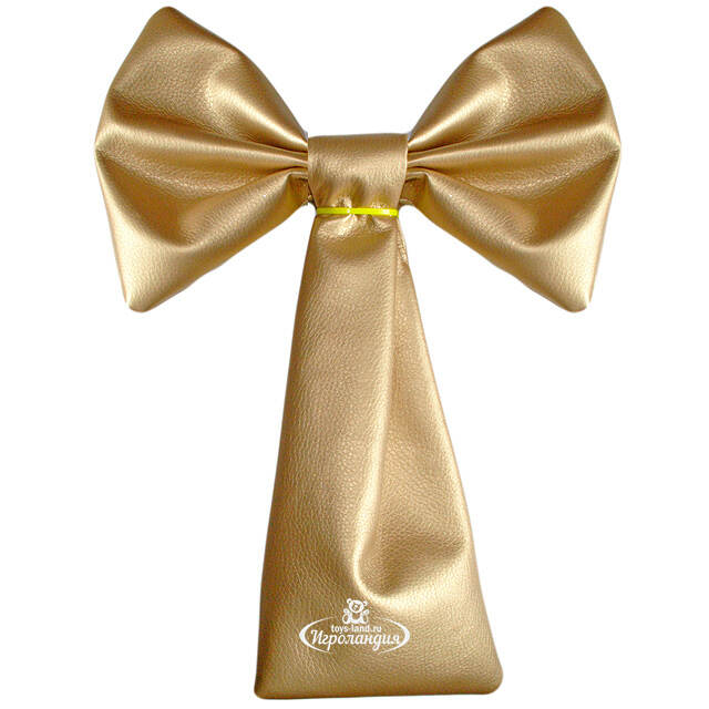 Украшение для уличной елки Бант Элегантный 27 см золотой, эко-кожа МанузинЪ