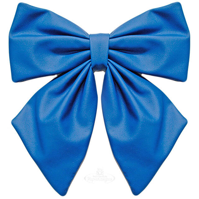 Украшение для уличной елки Бант Роскошный 40 см синий, эко-кожа МанузинЪ