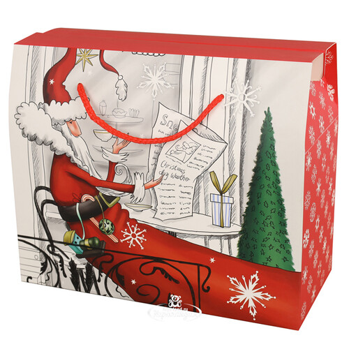 Подарочный пакет-коробка Sweet Christmas - Утро Санты 28*23 см Due Esse Christmas