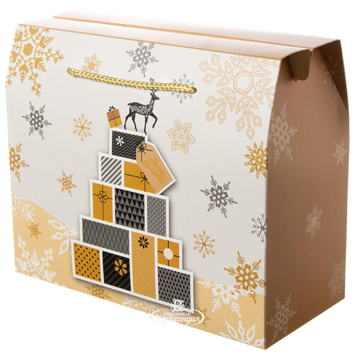 Подарочный пакет-коробка Magic Christmas - Волшебный Олень 28*23 см Due Esse Christmas