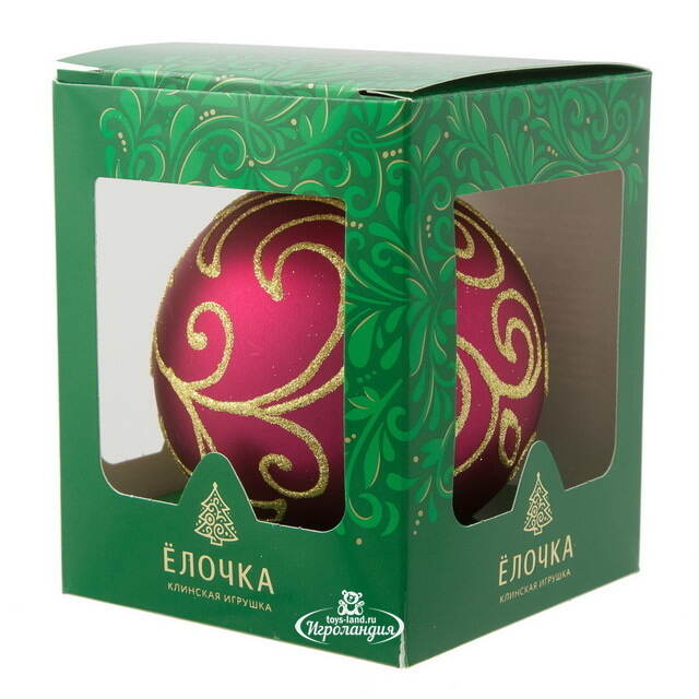 Стеклянный елочный шар Очарование 8 см бордовый Фабрика Елочка