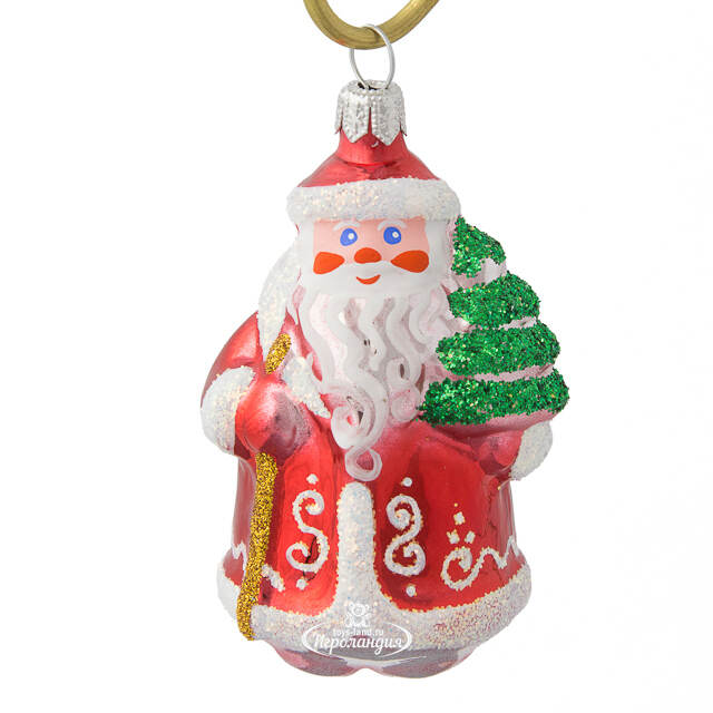 Стеклянная елочная игрушка Морозко 8 см, подвеска Фабрика Елочка
