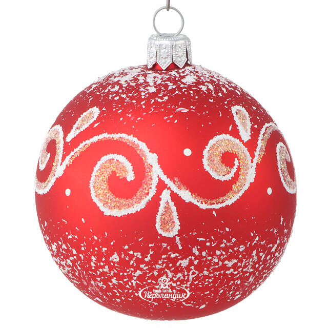 Стеклянный елочный шар Аллегро 7 см красный матовый Фабрика Елочка
