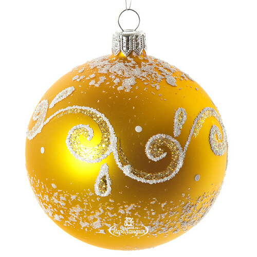 Стеклянный елочный шар Аллегро 7 см золотой Фабрика Елочка