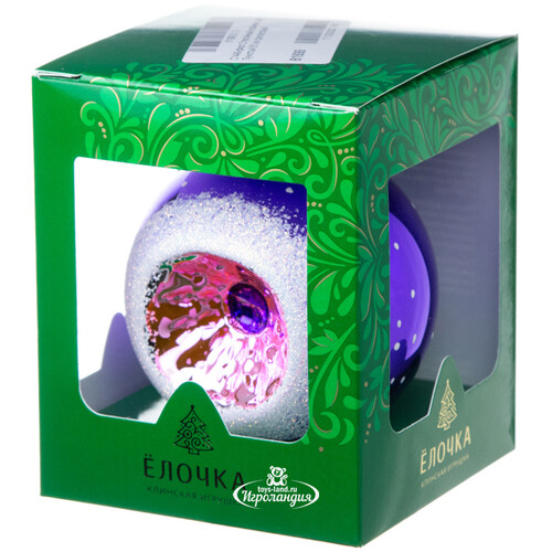 Стеклянный елочный шар Лучистый 8 см фиолетовый Фабрика Елочка