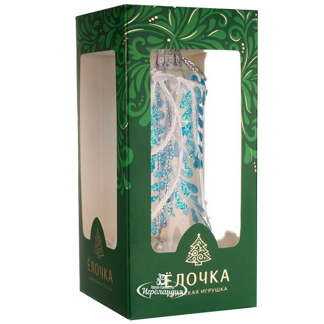 Елочная игрушка Колокольчик Веточка 9 см, стекло Фабрика Елочка