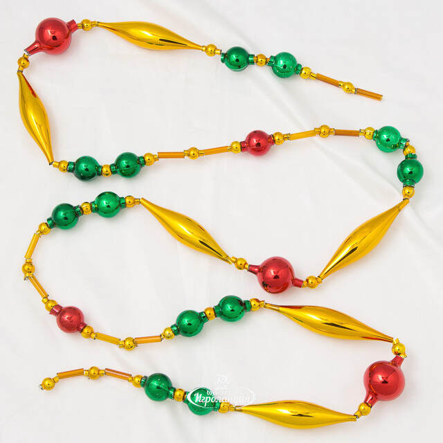 Стеклянные бусы на елку Воспоминание 130 см Фабрика Елочка