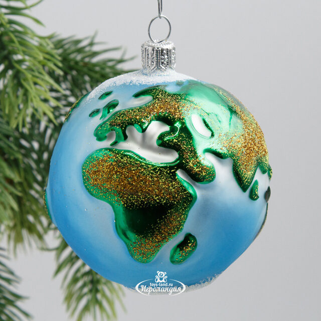 Набор стеклянных елочных игрушек Космический, 3 шт, золотой, подвеска Фабрика Елочка